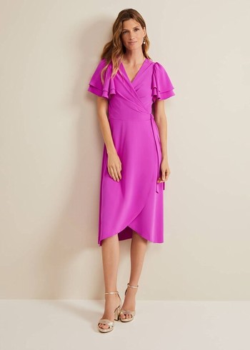 Phase Eight Gian Magenta Wrap Dress Purple Australia | WF5294103